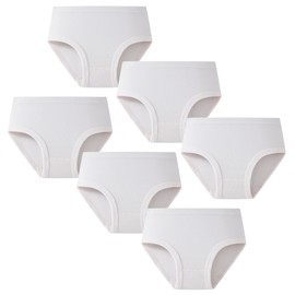 SEVENCANDY Little Girls Cotton Panties Kids Soft Undies Toddler Breathable Briefs Underwear (6White,3T)