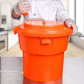 TK Tartle Kitchen 5.5 Gallon/25 Quart Large Salad Spinner – Commercial Manual Lettuce Spinner Dryer Fits 7 Heads of Lettuce – Easy to Use Heavy Duty Durable Salad Washer With Extended Draining Tube