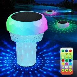 Solar Pool Chlorine Floater,Remote Control Floating Chlorine Dispenser for Pool,Adjustable Chlorine Tablet Floater for 1" & 3",Holder for Indoor & Outdoor Swimming Pool Hot Tub and Spa (1pcs)