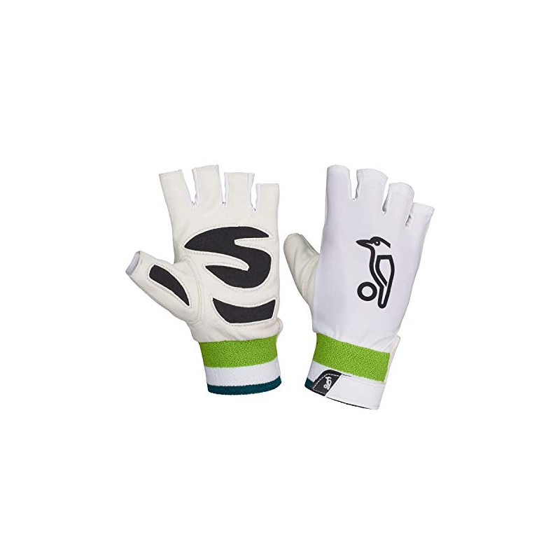 KOOKABURRA Ultimate Fingerless Wicket Keeping Inners, Adult, White/Black/Green