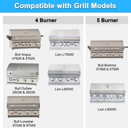 Adviace Grill Replacement Parts for Bull 47629 47628 26039 26038 87048 87049 BBQ Grill, 16521 16631 Flame Tamer 16670 16520 Heat Shield & 44305 35717 16516 26102 26104 Grill Burner for Bull Grill