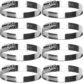 Oumuik Jubilee Clips Hose Clips Stainless Steel 8Pcs Drive Hoses Hose Clamps Suit for Securing Hose Connections, 59-82mm