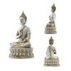 Ornerx Thai Sitting Buddha Statue for Home Decor Ivory 6.7