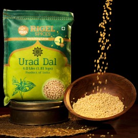 Rigel Spices | Urad Dal (4 Pounds) | Whole white | Rich in Protein