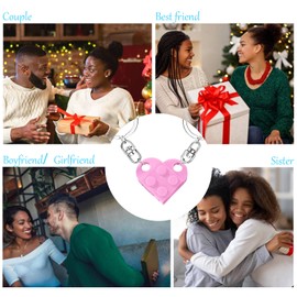 MPK ブリック マッチング カップル ハート キーチェーン ボーイフレンド ガールフレンド バレンタインデー 彼 友達 ラブセット ギフト, ライトピンク, Small