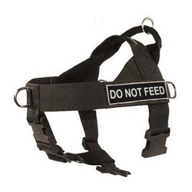 DT Universal No Pull Dog Harness, Do Not Feed, Black, X-Small, Fits Girth Size: 21-Inch to 25-Inch