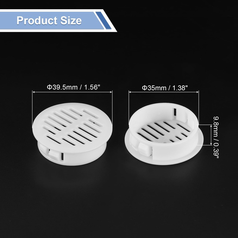 sourcing map Round Soffit Vents 1 inch, 32Pcs White Plastic