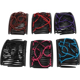 Peines Mágicos Para El Cabello Para Mujer, Paquete de 6 Unidades Peines Laterales Elásticos Para El Cabello Mágico Vintage Elástico Peine Doble Horquillas Para El Cabello Clips