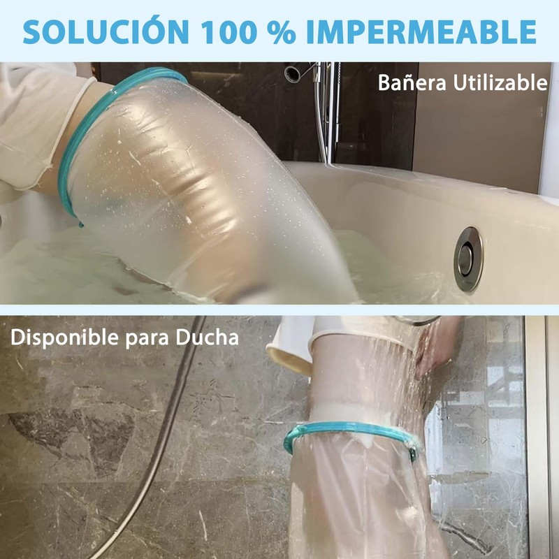 Cubierta Impermeable para Pierna Adulto para Ducha y Baño Reutilizable