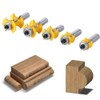Gasea 5pcs 1/2 Inch Half Round Bearing Bullnose Router Bits