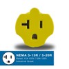 Conntek 30126 L5-30P to 5-15/20R Plug Adapter, Yellow, 1 Pack