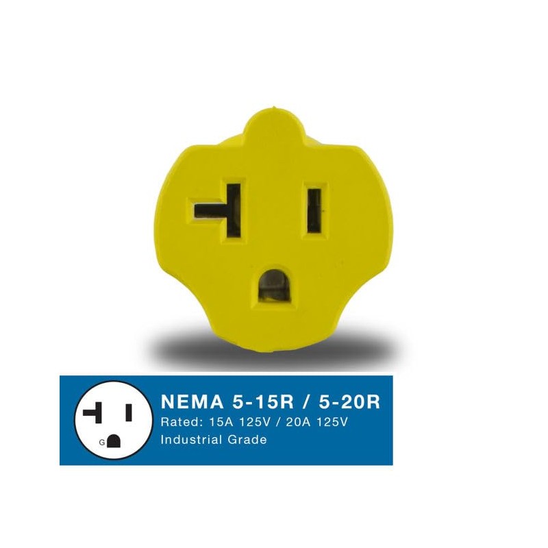 Conntek 30126 L5-30P to 5-15/20R Plug Adapter, Yellow, 1 Pack