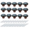 sourcing map Ceramic Cabinet Knobs, 15 Pcs Blue Round Shaped