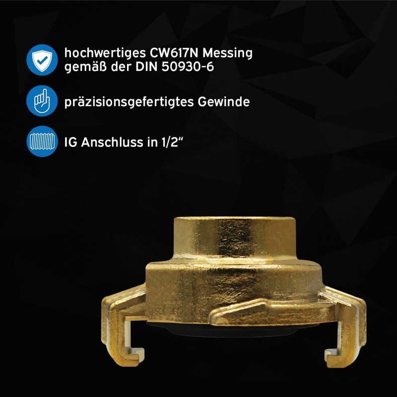 kör4u Quick Coupling 1/2 Inch Female Thread Brass