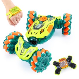 A ALPHA Gesture Remote Control Car, RC Stunt Car with 360° Flips 2.4GHz 4WD Remote Control Toy with Lights Music Birthday Xmas Gift for Boys 5 6 7 8-12 Year Old