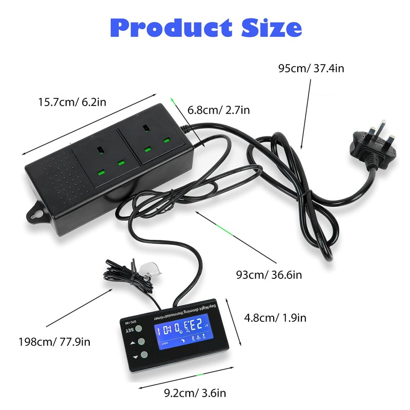 NEKOSUKI PID Day Night Thermostat Digital Dimming Thermostat with Timer,