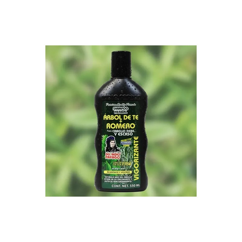 Shampoo Romero Y Árbol De Té 550 Ml Del Indio