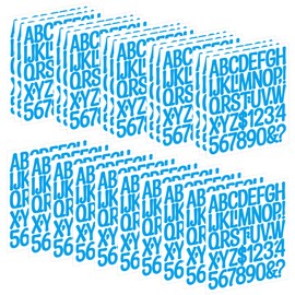 25 Sheets Letter Stickers Alphabet Number Stickers Vinyl Self-Adhesive Stick on Letters for Scrapbooking Sticker Water Bottles Mailbox Custom DIY Crafts Sign Classroom Decor (Blue, 2 Inch)