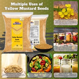 Rani Yellow Mustard Seeds Whole Spice 32oz (2lbs) 908g ~ Ideal for Pickling, Dressing and Making Ground Mustard for Cooking, All Natural | Vegan | Gluten Friendly | NON-GMO | Kosher | Indian Origin