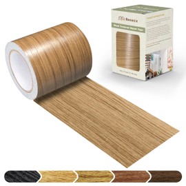 Besezx Wood Grain Tape, 3.9" X15', Self Adhesive Wood Grain Repair Patch for Tables, Chairs, DIY,Baseboards, Doors, Windows, Floors and Furniture Renovation.（Natural Wood Grain）