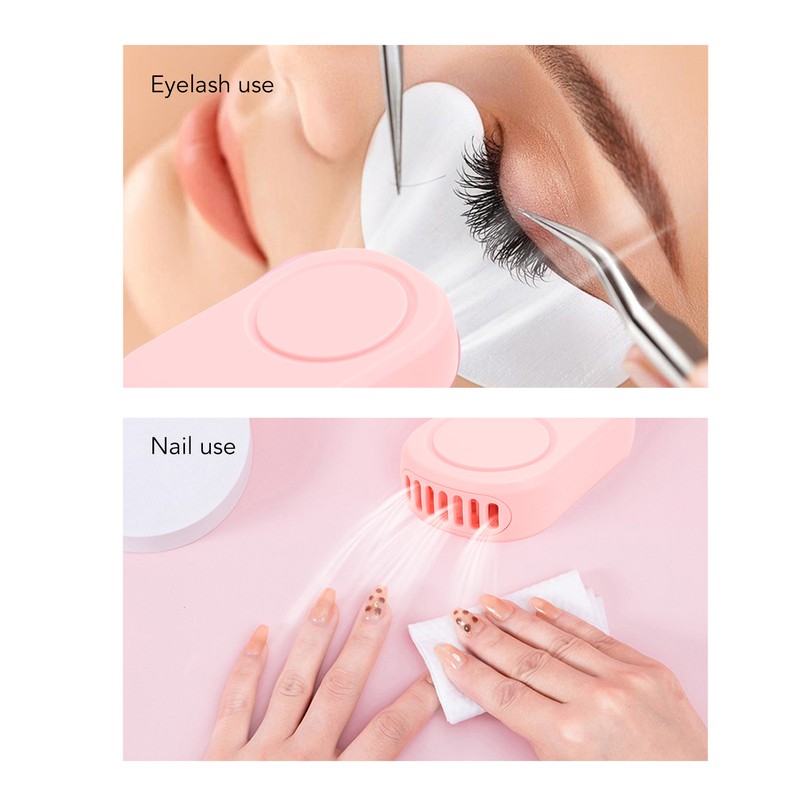 Eyelash Fan Dryer USB Charging Bladeless Quiet Handheld Portable Mini