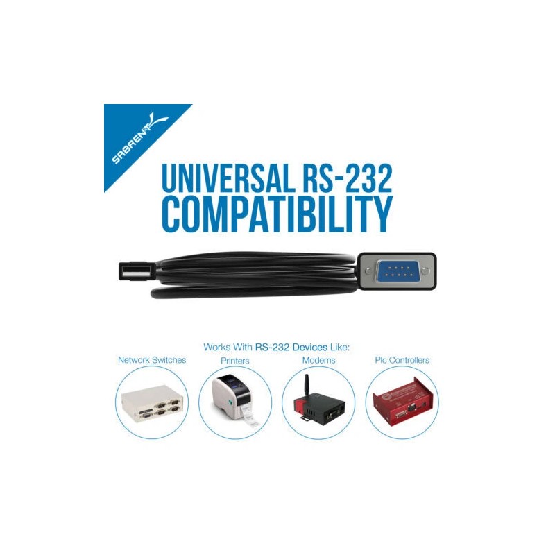 Universal SABRENT USB 2.0 to Serial (9-Pin) DB-9 RS-232 Adapter