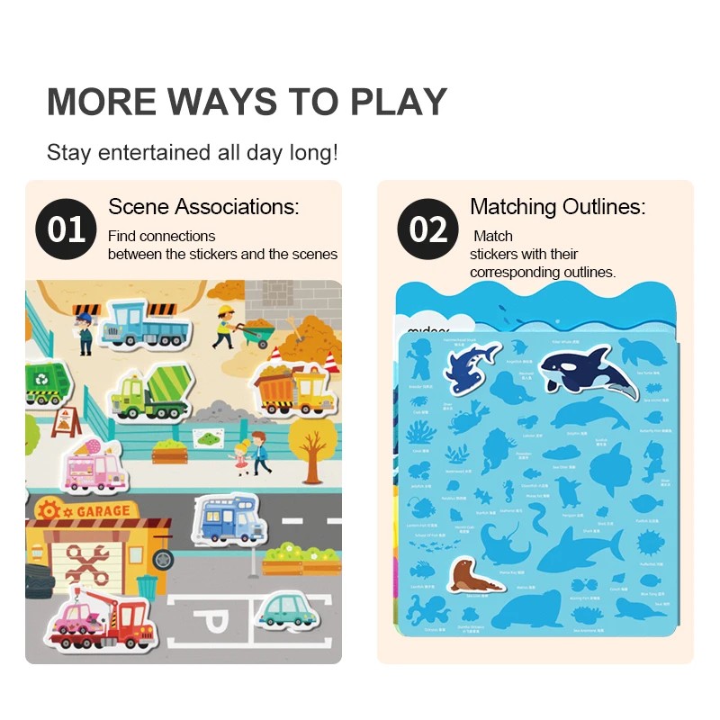 MIDEER Reusable Jelly Sticker Set Educational Toy for ChildrenColor: Incredible