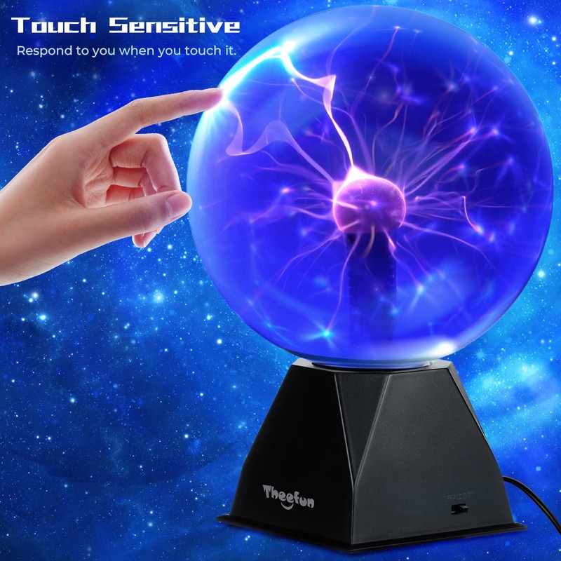 Theefun 20 cm Magic Plasma Ball, Light Ball, Electrostatic Ball,