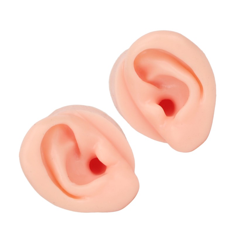 1 Pair Piercing Practice Ear Model Novice Soft Silicone Flexible
