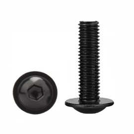 FandWay Pan Head Screw with Hexagon Socket and Flange Thread Screws ISO 7380-2, M5 x 8/12/16/20/25 mm Black 10.9-Class Carbon Steel Flange Screw Machine Screws (20 of Each Size)