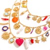 Hellodr 3-Strand Layered Pendant Charms Necklace for Women, Triple Layer