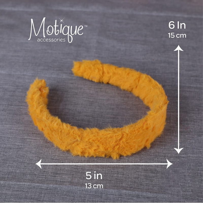 Motique Accessories 1 Inch Fur Headband for Women and Girls