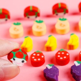 Itisyou Erasers, Kneading Erasers, Mini Erasers, Funny Erasers, Cute Stationery, Fruit Gourmet Shaped Erasers, Pack of 100