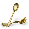Plasticpro Disposable Heavy Duty Gold Plastic Spoons, Fancy Plastic Silverware Looks