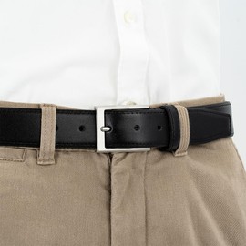 Lindenmann Leather Belt Men's / Men's Belt Cowhide Leather Belt XL Domed Black - 125
