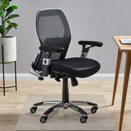 KIAYACI Glass Chair Mat for Carpet or Hard Floor Tempered Glass Glass Table Top Table Mat Square 36" x 36", 1/4 inch Thick, Transparent