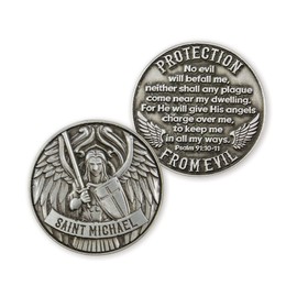 St Michael Love Expression Coin, Patron Saint of Police Officers, for Law Enforcement, Keepsake Pocket Token of Prayer & Divine Protection for Men & Women, EDC Coin Gift of Appreciation
