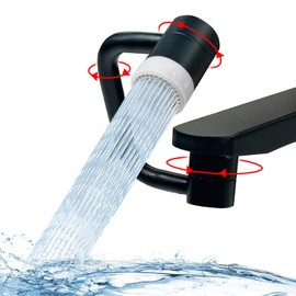 Matte Black Faucet Aerator, 1080° Swivel Faucet Extender, Kitchen Sink Aerator Extension With 2 Water Outlet Modes Faucet Nozzle, Bathroom Rotating Faucet Attachment