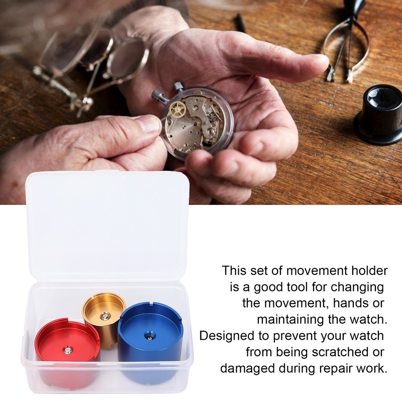 Steel Watch Movement Base Holder Three in One Movement Holder