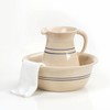 Pottery Heritage Blue Stripe Stoneware Wash Basin and Pitcher Set