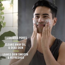 Every Man Jack Exfoliante facial suave para hombres, exfolia la piel muerta, hidrata y revive la piel cansada con cuentas de jojoba, ácido hialurónico