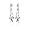 Uloveido Fashion Crystal Necklace and Stud Long Earrings Set, Rhinestone