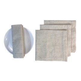 Fabric Napkins Set of 6 Cotton Linen Washable Reusable with Hemstitch Napkins Fabric Placemats Table Decoration for Parties Christmas Birthday Wedding Kitchen (Grey, 45 x 45 cm)