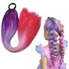 Coloured Hair Extensions 26" - Heat-Resistant Synthetic Rainbow Ponytail for