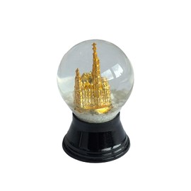 Snow Globe Real Glass Globe – Almost Like Real Snow Motif: Stefan's Church Steffl Gold, 2.5 cm