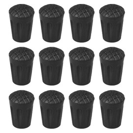 TRIWONDER Rubber Trekking Poles Tips Protectors Hiking Pole Replacement Flexible Walk Tip for Hiking Sticks Walking Poles (B - Black - 12)