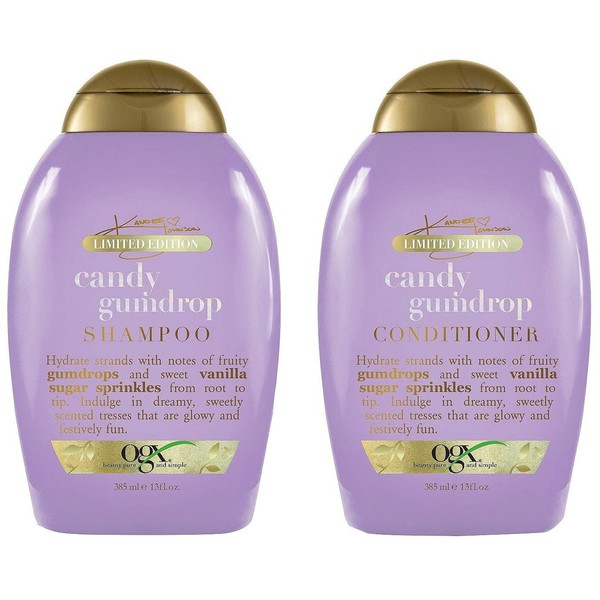 OGX Haircare - Limited Edition - Candy Gumdrop - Shampoo & Conditioner Set - Net Wt. 13 FL OZ (385 mL) Per Bottle - One Set