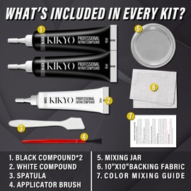 Black Leather Repair Kit Car Interior, Color Match Leather Seat Repair Kit for Cars, Easily Used Car Leather Repair Kit to Repair Car Interior, Car seat, Couch, Shoes, Faux, Artificial