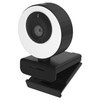 1080P Webcam with Microphone, 60FPS, Ring Light with 3 Light