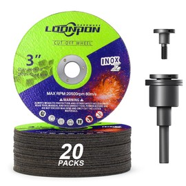 Cutting Discs Diameter 76 x 9.5 mm for Angle Grinders, Aggressive Resin Cutting Discs Pack of 20, Mandrel 1 Piece